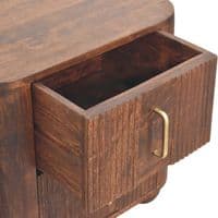 Solid Wood Walnut Marlowe Fluted Bedside Table