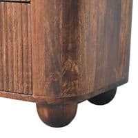 Solid Wood Walnut Marlowe Fluted Bedside Table