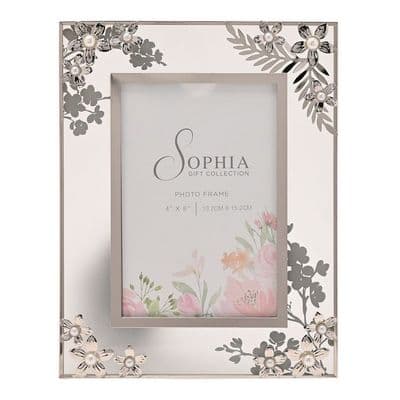 Sophia Classic Silver Daisy Glass Photo Frame