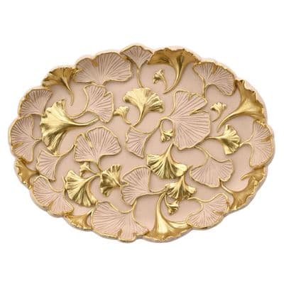 Sophia Ginkgo Blush Round Trinket Tray