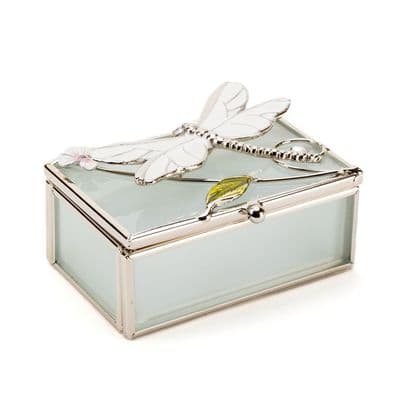 Sophia Glass & Wire Dragonfly Rectangle Trinket Box