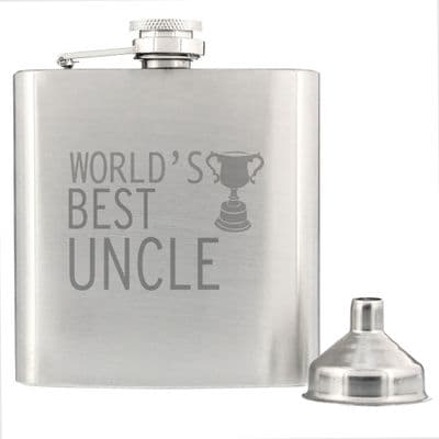World's Best Uncle Hip Flask