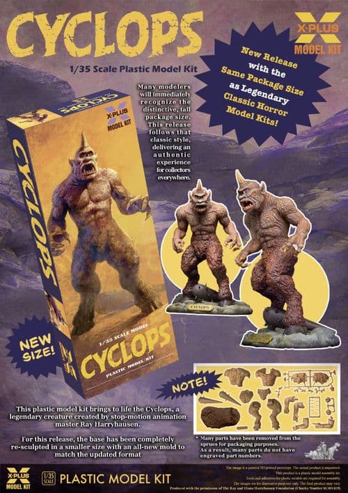 Cyclops (Ray Harryhausen) 1:35 scale Plastic Model Kit  From X-Plus