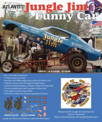 Jungle Jim Funny Car 1/25 Scale Model Kit Atlantis