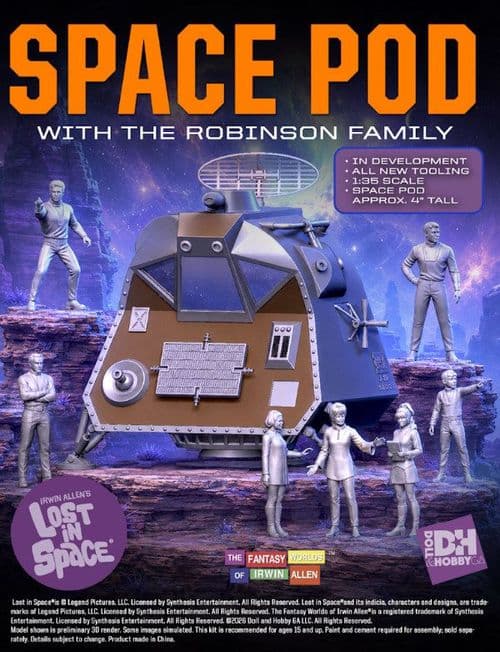 Lost in Space Space Pod 1:35 Scale With Robinson Family Figures Price tba