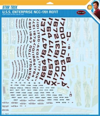 Star Trek Enterprise NCC-1701 Refit Aztec Decals 1:1350 Scale