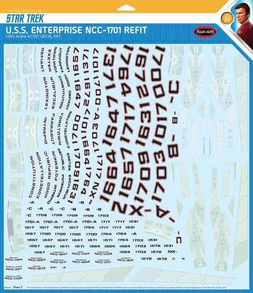 Star Trek Enterprise NCC-1701 Refit Aztec Decals 1:1350 Scale