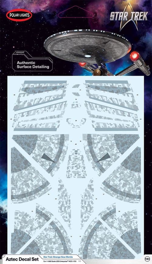 Star Trek USS Enterprise Strange New Worlds Aztec Decals 1:1000 scale