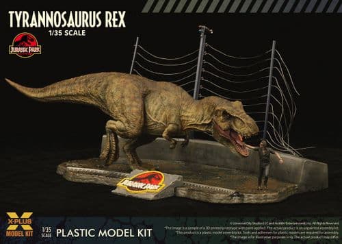X-Plus Jurassic Park Tyrannosaurus Rex and Dr Malcom Model Kit