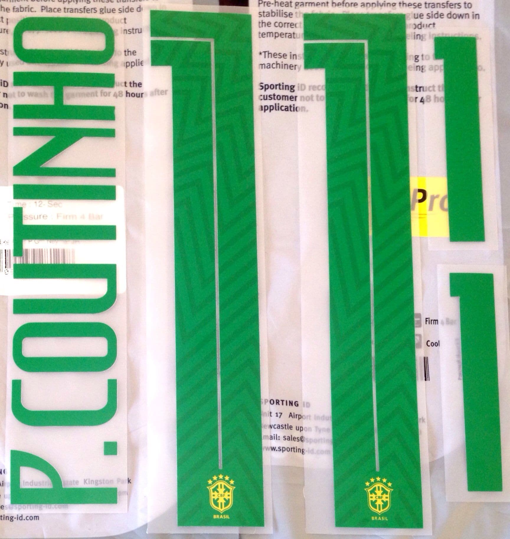 Official Sporting ID Brazil 2018/20 Away Shirt Name & Number COUTINHO 11 Junior