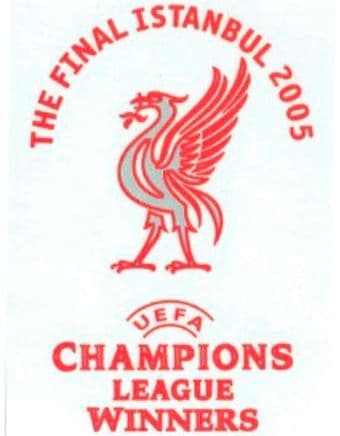 2005 Liverpool**Champions League Winners Istanbul**Official Football Match Transfer Details Logo