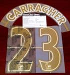 2007-13 Liverpool LEGEND Home/Away Shirt CARRAGHER#23 Lextra/Senscilia Name Number Set(KIDS SIZE)