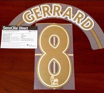 2007-13 Liverpool LEGEND Home/Away Shirt GERRARD#8 Lextra/Senscilia Name Number Set(KIDS SIZE)