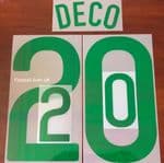 2008-10 Portugal EURO 2008 Away Shirt DECO#20 Nike PS-Pro Name Number Set