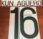 2012-13 Manchester City UCL Home Shirt KUN AGUERO#16 Official SportingiD Football Name Number Set