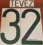 2012-13 Manchester City UCL Home Shirt TEVEZ#32 Official SportingiD Football Name Number Set