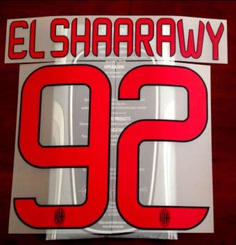 2013-14 AC Milan EL SHAARAWY#92 Away Shirt Official StilScreen Football Name Number Set