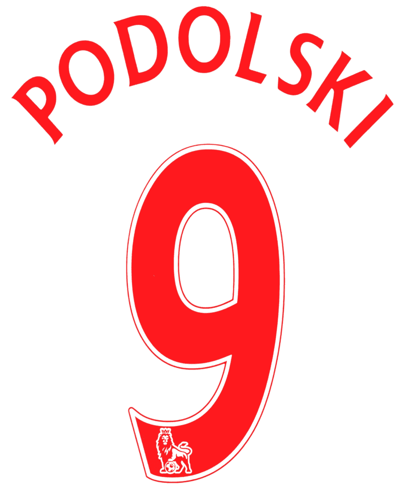 2014-15 Arsenal Away Shirt PODOLSKI 9 Official PS-Pro Sporting iD Name ...