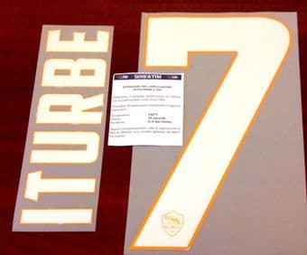 2014-15 AS Roma ITURBE#7 Home Shirt OFFICIAL Stilscreen Name Number Set