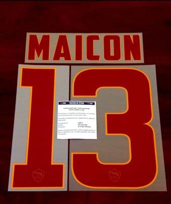 2014-15 AS Roma MAICON#13 Away Shirt OFFICIAL Stilscreen Name Number Set