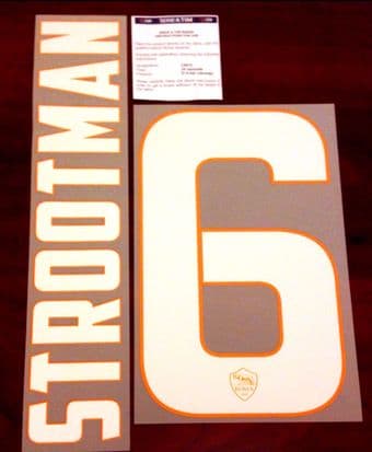 2014-15 AS Roma STROOTMAN#6 Home Shirt OFFICIAL Stilscreen Name Number Set