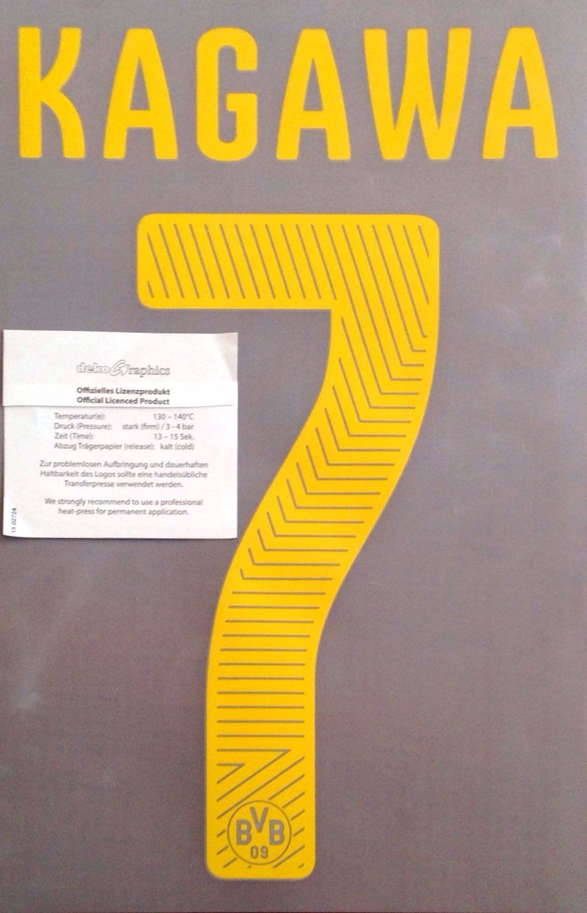 2014-15 Dortmund Away Shirt KAGAWA#7 OFFICIAL DekoGraphics Name Number Set