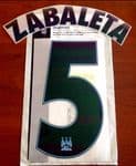2014-15 Manchester City UCL Home Shirt ZABALETA#5 SportingiD Football Name Number Set