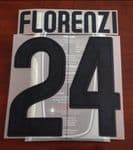2015-16 AS Roma FLORENZI#24 Third Shirt OFFICIAL Stilscreen Name Number Set