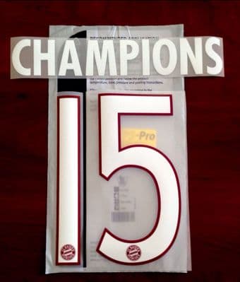2015-16 Bayern Munich Home Shirt CHAMPIONS#15 OFFICIAL SportingiD Name Number Set