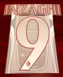2016-17 AC Milan INZAGHI#9 Home Shirt Official StilScreen Name Number Set