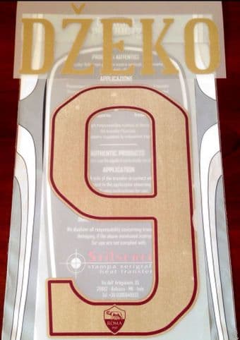 2016-17 AS Roma ROME DERBY Home Shirt DZEKO#9 Official Stilscreen Name Number Set