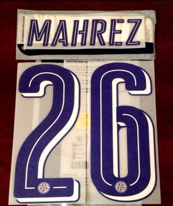 2016-17 Leicester City UCL Third Shirt MAHREZ#26 Official SportingiD Name Number Set