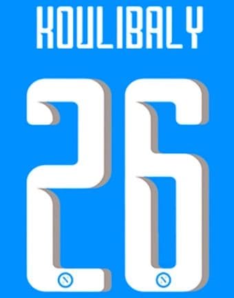 2016-17 Napoli UCL Home Shirt KOULIBALY#26 Official Player Issue Size Name Number Set