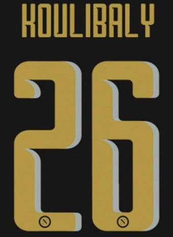 2016-17 Napoli UCL Third Shirt KOULIBALY#26 Official Player Issue Size Name Number Set