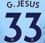 2017-18/19 Manchester City Home Shirt G.JESUS#33 PS-Pro SportingiD Name Number Set