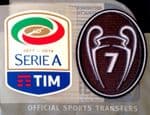 2017-18 AC Milan Serie A & UCL BOH 7 Champions Official Football Soccer Badge Patch Set