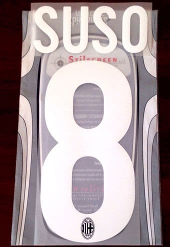 2017-18 AC Milan SUSO#8 Home & Third Shirt OFFICIAL StilScreen Football Name Number Set