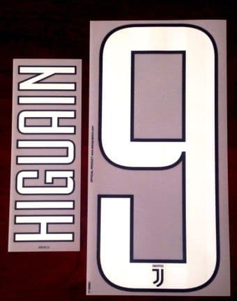 2017-18 Juventus HIGUAIN#9 Home & Third Shirt OFFICIAL DekoGraphics Name Number Set