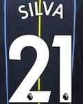 2017-19 Manchester City Away & Third Shirt SILVA#21 Official PS-Pro SportingiD Name Number Set