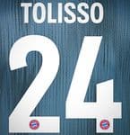2018-19/20/21 Bayern Munich Home/Third Shirt TOLISSO#24 OFFICIAL SportingID Name Number Set