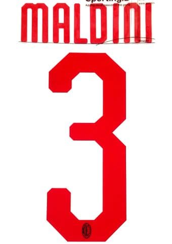 2018-19/20 AC Milan LEGEND Away Shirt MALDINI#3 Official StilScreen Name Number Set