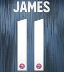 2018-19/20 Bayern Munich Home/Third Shirt JAMES#11 OFFICIAL SportingID Name Number Set