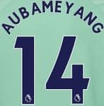 2018-19 Arsenal Third Shirt AUBAMEYANG#14 PS-Pro SportingiD Name Number Set