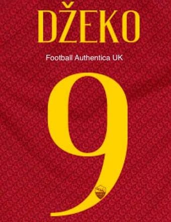 2018-19 AS Roma Home Shirt DZEKO#9 Official Stilscreen Name Number Set