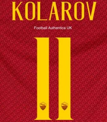 2018-19 AS Roma Home Shirt KOLAROV#11 Official Stilscreen Name Number Set