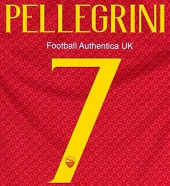 2018-19 AS Roma Home Shirt PELLEGRINI#7 Official Stilscreen Name Number Set