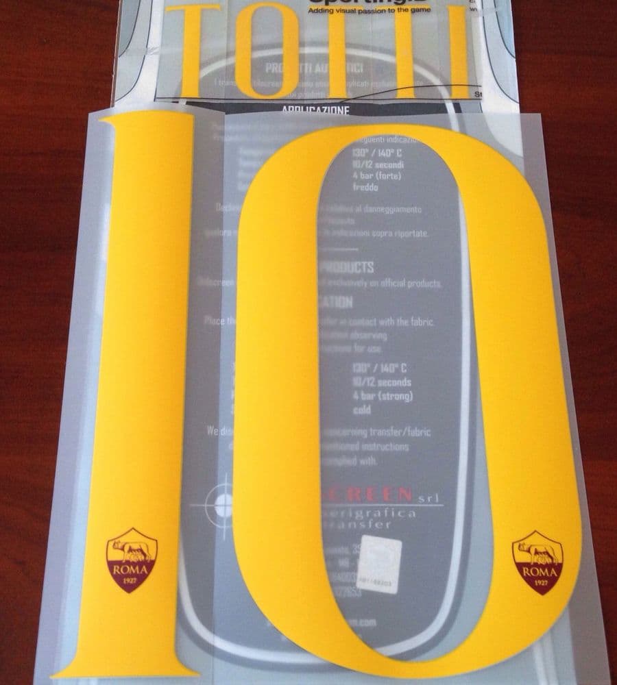 2018-19 AS Roma LEGEND Home Shirt TOTTI 10 Official Stilscreen Name ...