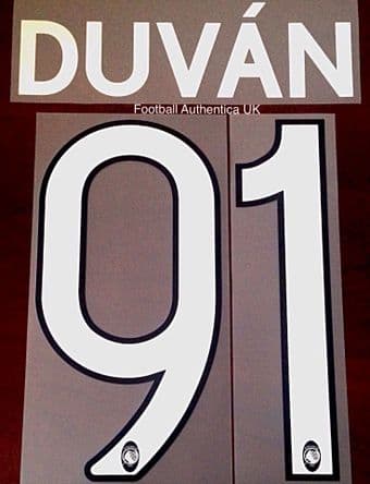 2018-19 Atalanta DUVAN#91 Home Shirt Official Stilscreen Name Number Set