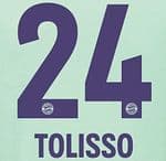 2018-19 Bayern Munich Away Shirt TOLISSO#24 OFFICIAL SportingID Name Number Set