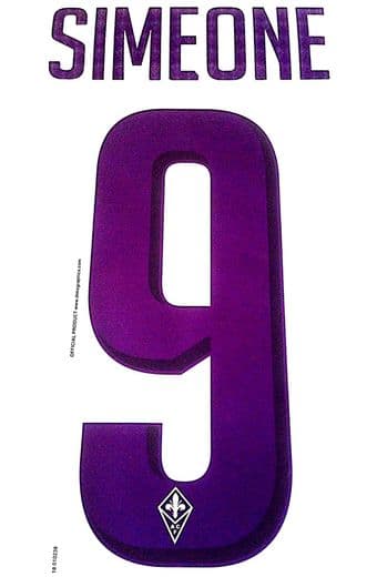 2018-19 Fiorentina SIMEONE#9 Away Shirt OFFICIAL DekoGraphics Name Number Set